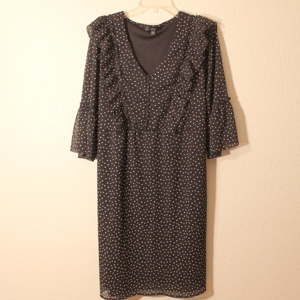 Black & White Polka Dot Ruffle Dress